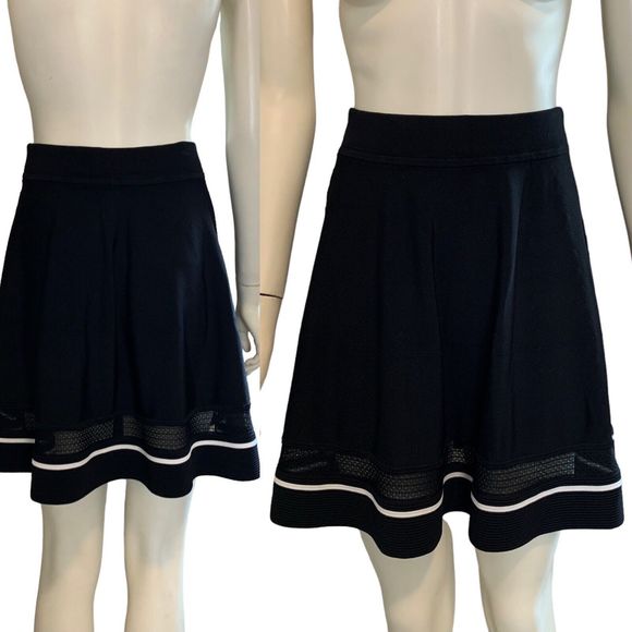 ALC Womens Elastic Waistband Knit Mini A Line Skirt Black medium - Picture 6 of 13